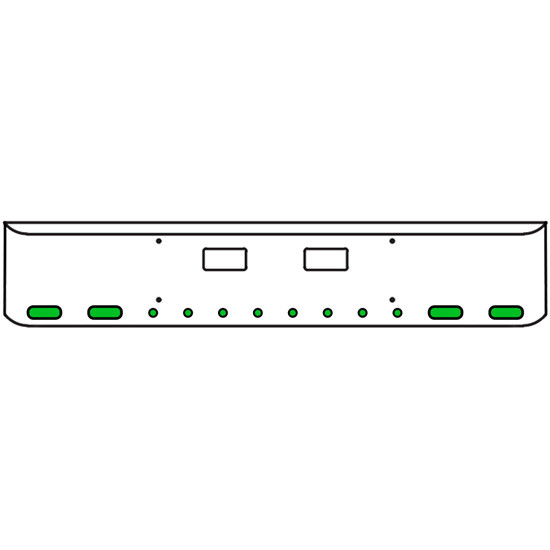 22 Inch Chrome Texas Rolled End Bumper Kit With Step Holes And 4 Oval-8 Round 2 Inch Amber-Green Dual Revolution Lights For Western Star 4700Sf 2013 - Current