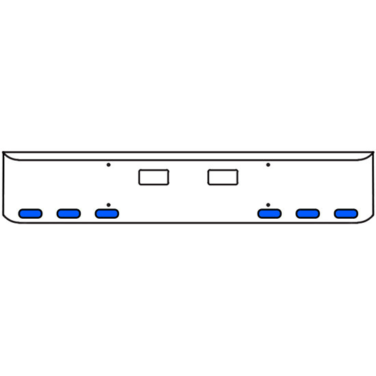 22 Inch Chrome Texas Rolled End Bumper Kit With Step Holes And 6 Oval Amber-Blue Dual Revolution Lights For Western Star 4700Sf 2013 - Current