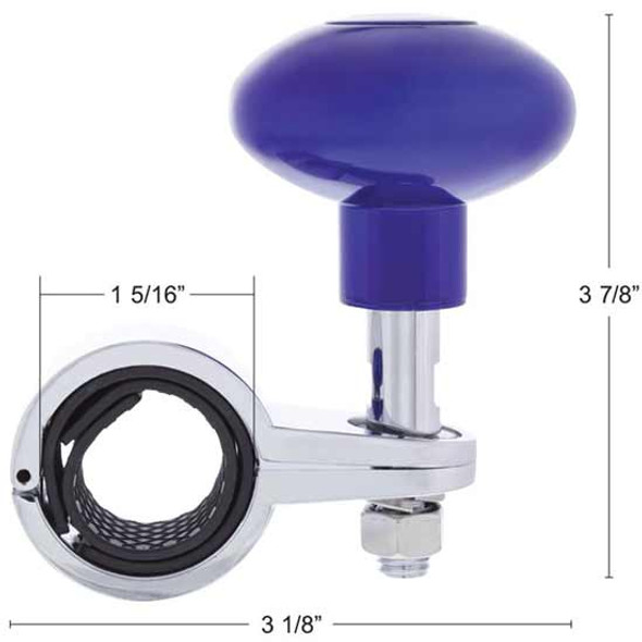 Steering Wheel Spinner With Chrome Die-Cast Clamp - Indigo Blue