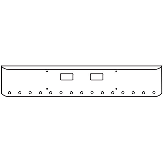 18 Inch Chrome Rolled American Eagle Bumper With Step, 15 - 2 Inch Round Light Holes