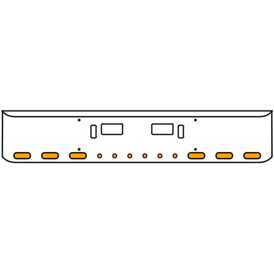 20 Inch Chrome Texas Rolled End Bumper Kit With Step And Tow Holes And 6 Oval-6 Rnd 2 Inch Amber Mirage Lights For Western Star 4700 Sf 2013 - Current