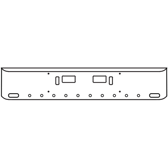 22 Inch Chrome Texas Rolled End Bumper With Tow, Step, 2 Oval And 10 - 2 Inch Round Light Holes For Western Star 4700Sf