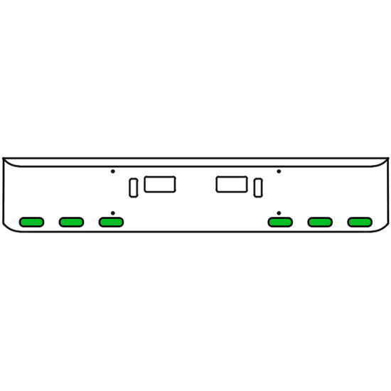 22 Inch Chrome Texas Rolled End Bumper Kit With Step And Tow Holes And 6 Oval Amber-Green Dual Revolution Lights With Visors For Western Star 4700Sf 2013 - Current
