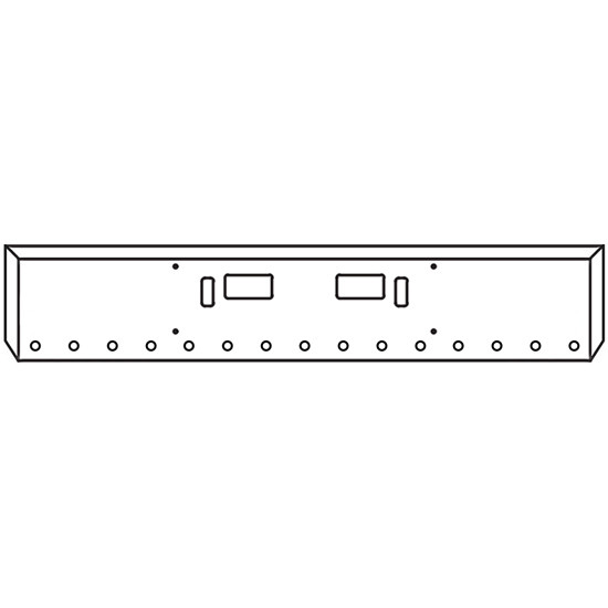 22 Inch Chrome Texas Boxed End Bumper With Tow, Step And 15 - 2 Inch Light Holes For Western Star 4700Sf