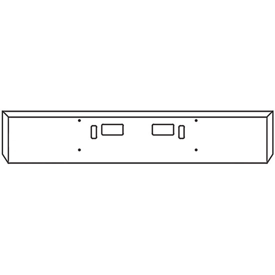 20 Inch Chrome Boxed American Eagle Bumper With Tow, Step Holes For Western Star 4700Sf