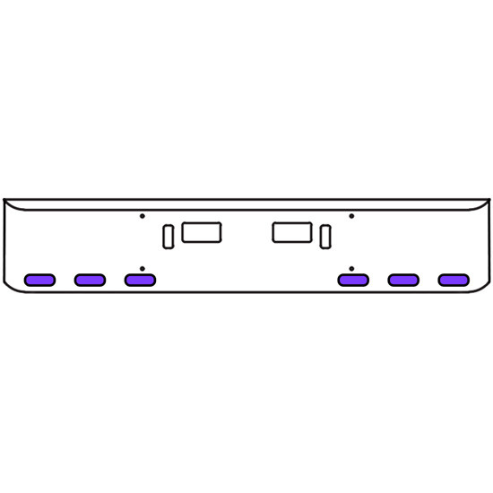 22 Inch Chrome Texas Rolled End Bumper Kit With Step And Tow Holes And 6 Oval Amber-Purple Dual Revolution Lights For Western Star 4700Sf 2013 - Current