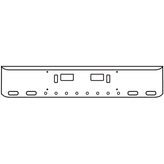 18 Inch Chrome Rolled American Eagle Bumper With Tow, Step, 4 Oval And 8 - 2 Inch Round Light Holes