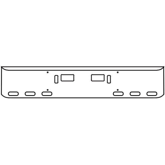 18 Inch Chrome Rolled American Eagle Bumper With Tow, Step, 6 Oval Light Holes