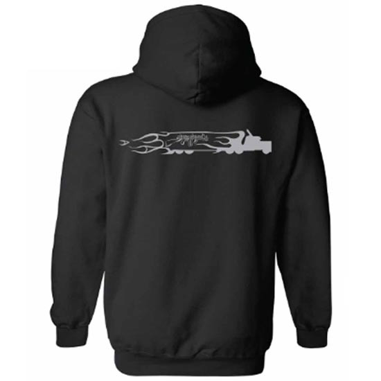 Black Hoodie With Gray Chrome Shop Mafia Truck Logo On Back