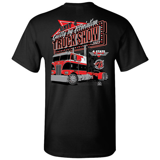 Gbats 2023 Csm I Was There Black T Shirt With Back Peterbilt 359 Graphic