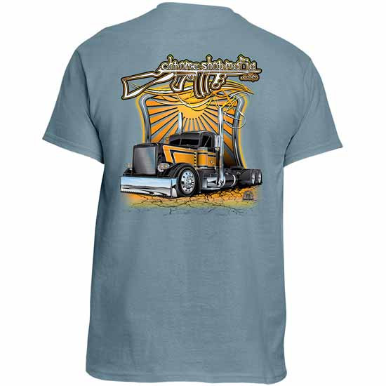 Chrome Shop Mafia 379 And Summer Fun Stone Blue Short Sleeve T-Shirt