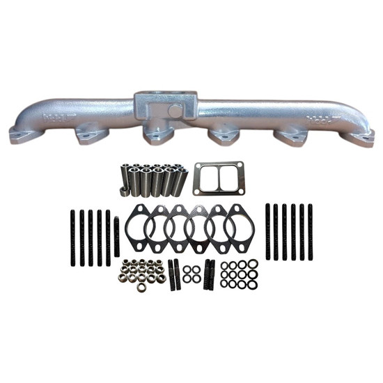 Ceramic Chrome Straight Out Mount Exhaust Manifold- 1 Piece For Caterpillar 3406E/C15