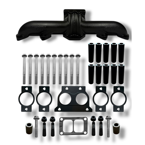 Ceramic Black Exhaust Manifold- 1 Piece For Cummins Isx/Cm570 Engines