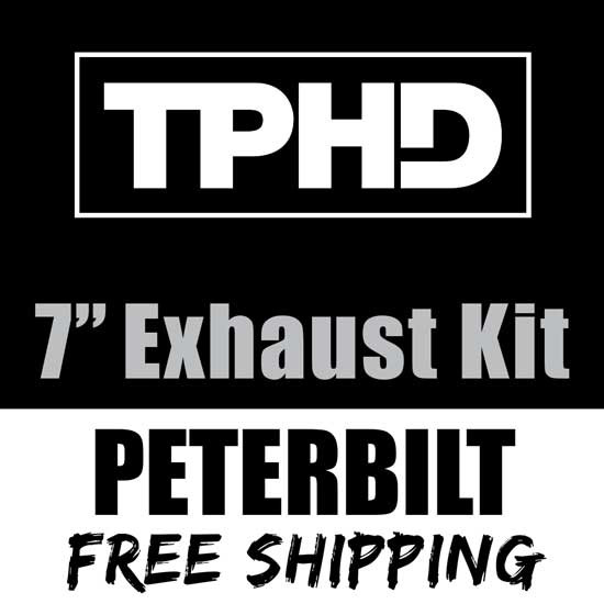 7 Inch Tphd Chrome Exhaust Kit With Long Drop Elbows For Peterbilt 357, 378, 379, 389 Glider