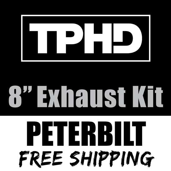 8 Inch Tphd Chrome Exhaust Kit With Oe Style Elbows For Peterbilt 379, 378 And 389 Glider