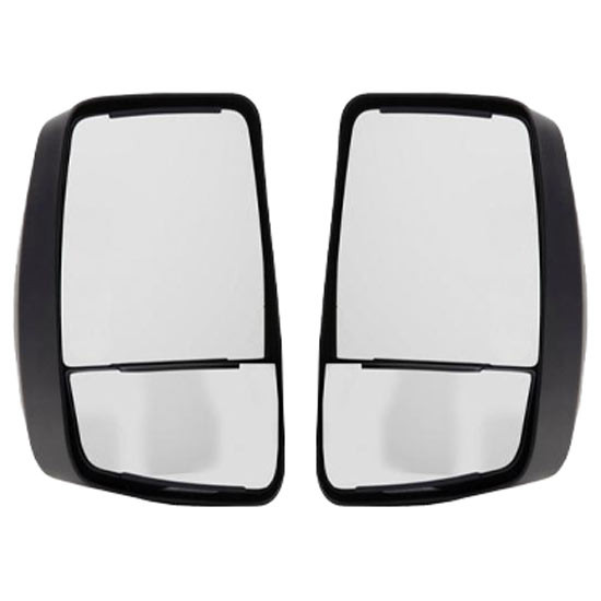 Black Manual Side Mirror Head And Flat Glass Kit For Chevrolet, Ford And Gmc