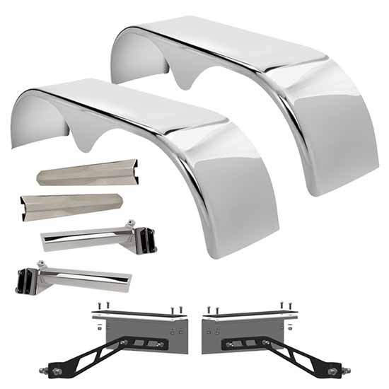 105 Inch 304 Stainless Steel Teardrop Full Fender Kit By Hogebuilt Fits Peterbilt