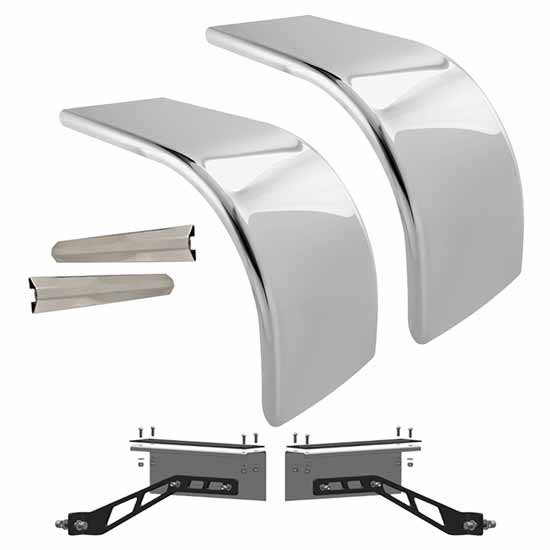 80 Inch Hogebuilt 304 Stainless Steel Ultimate Low Rider Half Fender Kit For Kenworth