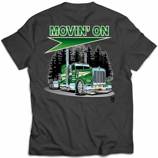 Movin On Big Rig T-Shirt - Charcoal Gray