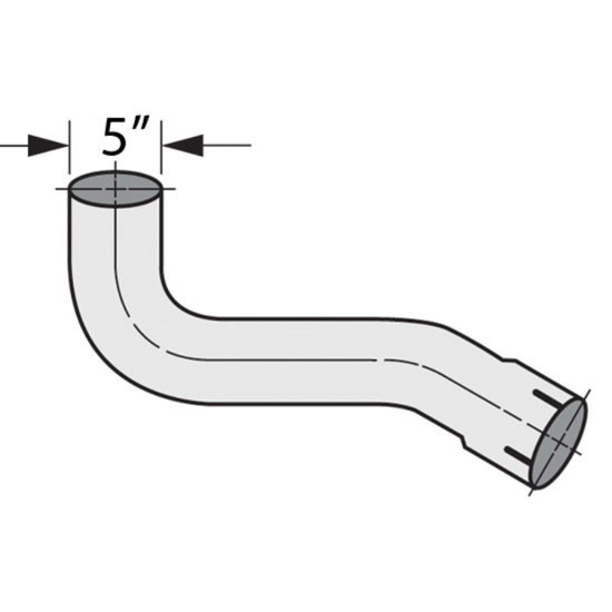 5 Inch Bestfit Steel Over The Frame Exhaust Elbow For Kenworth T600 And T800