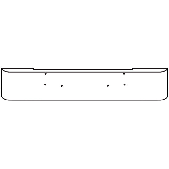 20 Inch Chrome Texas Rolled End Bumper, 10 Gauge For Peterbilt 362 1981-2002