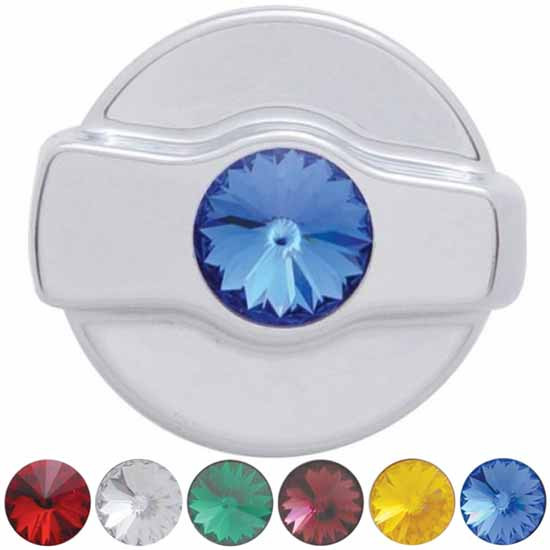 Chrome Plastic Wiper Dial Knob With Color Jewel For Kenworth
