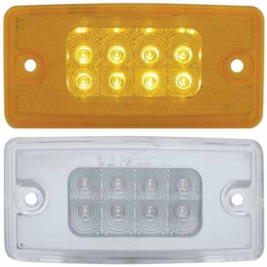 8 Diode Rectangular Reflector Amber Led Cab Light For Freightliner