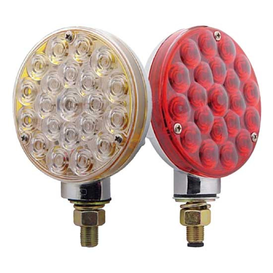 4 Inch 21 Diode Red Led Turn Signal Light With Bubble Lens