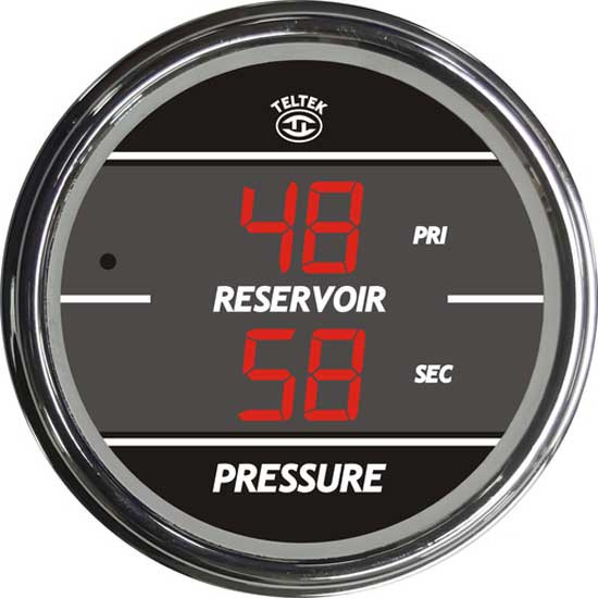 Teltek Digital Led Dual Air Pressure Gauge For Primary And Secondary Reservoir 0-150 Ps
