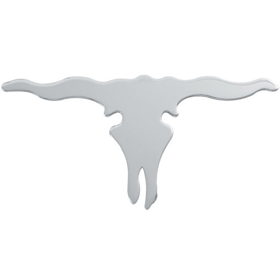 Chrome Long Horn Skull With Studs