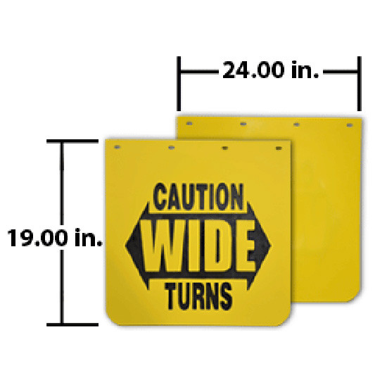 24 Inch Wide Yellow Plastic Caution Mud Flap