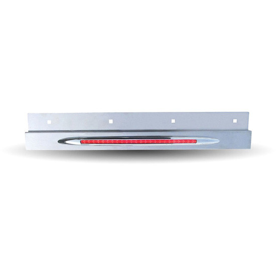 17 Inch Stainless Steel Mud Flap Top Light Bar With Red Slim Flatline Led