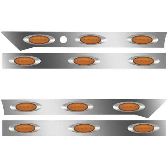 3 Inch Stainless Steel Cab, Sleeper Panels For Kenworth T680, T880, W990 With Light Options
