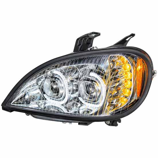 Chrome High Power Led Projection Headlight For Freightliner Columbia