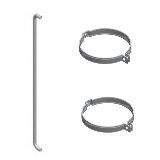 8 Inch Chrome Exhaust Grab Handle Kit