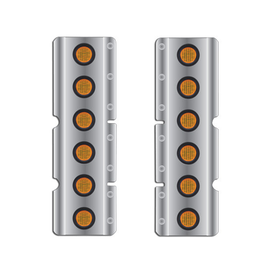 5 Inch 19. Stainless Air Cleaner Light Panels For Peterbilt 378/379 With 15 Inch Vortox Or Donaldson Breather