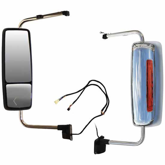 Chrome Door Mirror Assembly With Heat, Power, Turn Signal For International Prostar