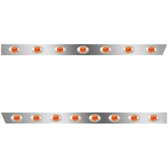 3 Inch Stainless Cab Panels With 7/8 Lights For Peterbilt 389 131 Bbc 2011