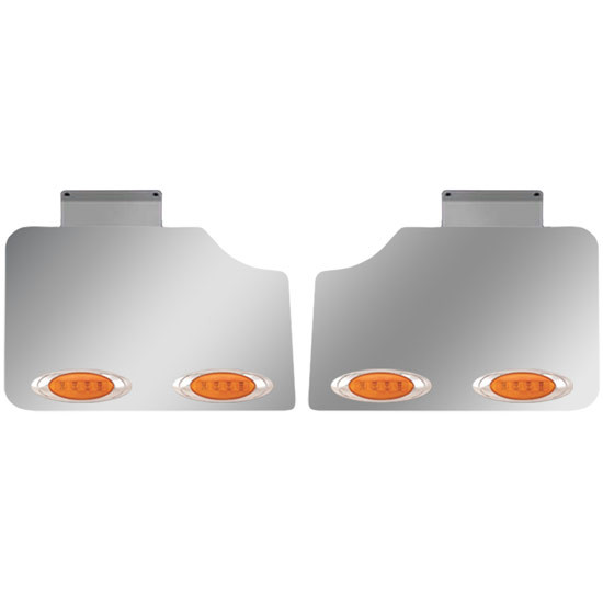 Stainless Steel Fender Guards With Led Light Options By Phoenix Design Fits Peterbilt 388, 389