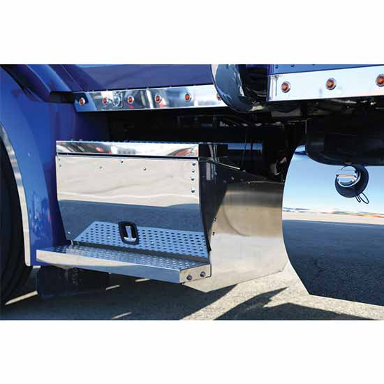 Stainless Steel Battery Box Cover, Steps For Peterbilt 567 / 579