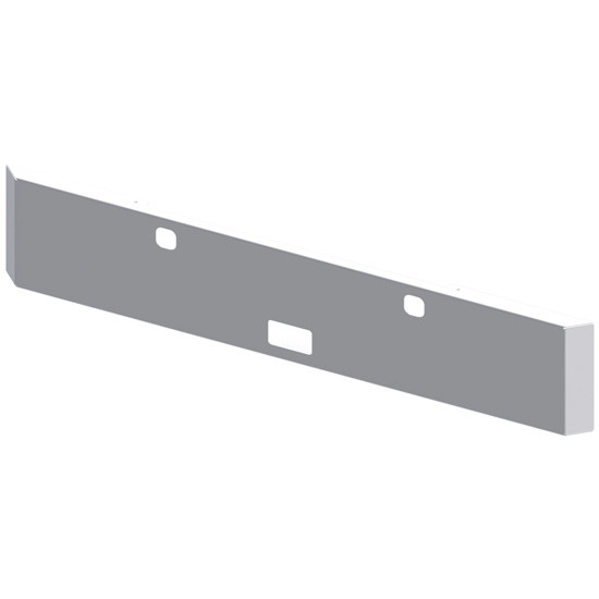 18 Inch Chrome Blind Mount Texas Mitered End Bumper, 10 Gauge For Kenworth W900B, W900L