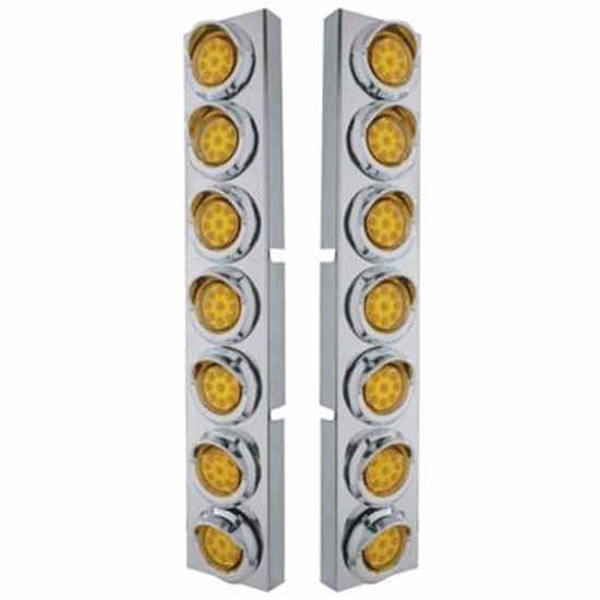 2 Inch Stainless Steel Front Air Cleaner Bracket With 14X 9 Led Reflector Lights For Kenworth W900L