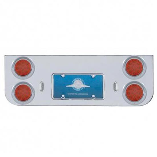 4 Inch Chrome Rear Center Panel With Four 12 Led Reflector Lights