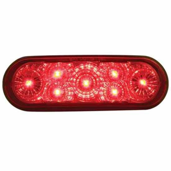 6 Inch 7 Red Diode Oval Reflector Stop, Turn And Tail Light