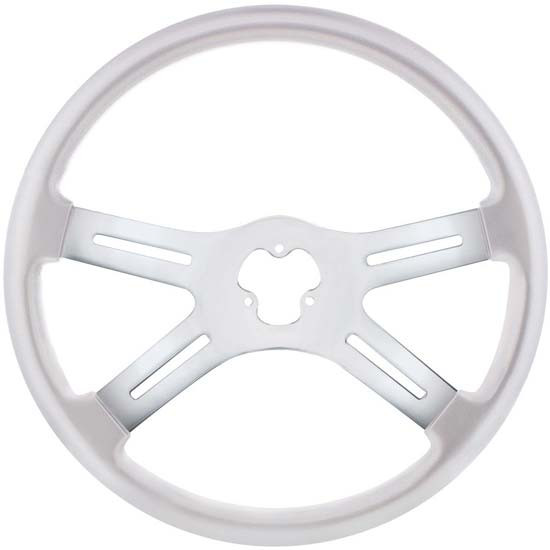 18 Inch Chrome Steel 4 Slotted Spoke Steering Wheel
