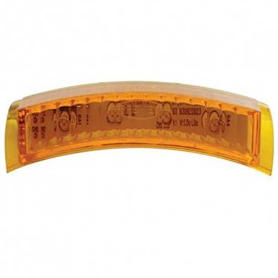 Dual Function Amber 4 Led Light Replacement For Single Round Headlight With Turn Signal In Bezel