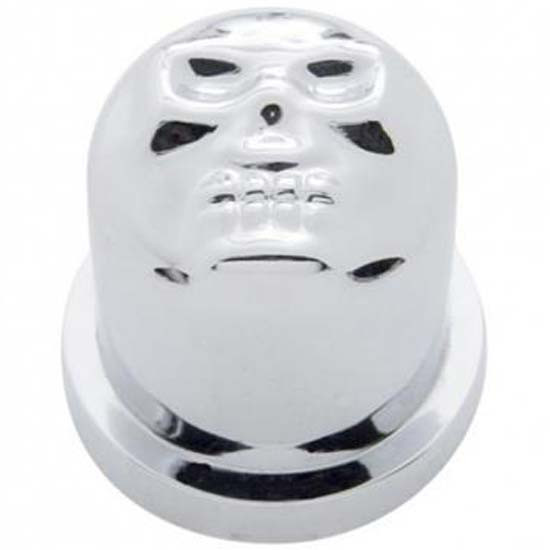Chrome Plastic Skull Nut Covers Push On - 10 Pack For Hex Nuts And Bolts