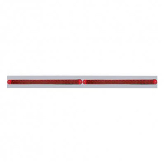 12 Inch Chrome Top Mud Flap Plate With Two 19 Led Reflector Light Bars Red Led