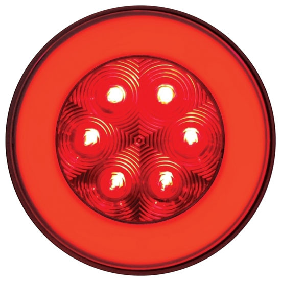 4 Inch Round Red Stop, Turn And Tail Led Glo-Light Led