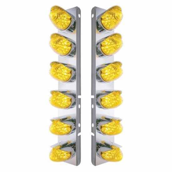 SS Front Air Cleaner Bracket With 12X 19 Led Beehive Lights And Visors